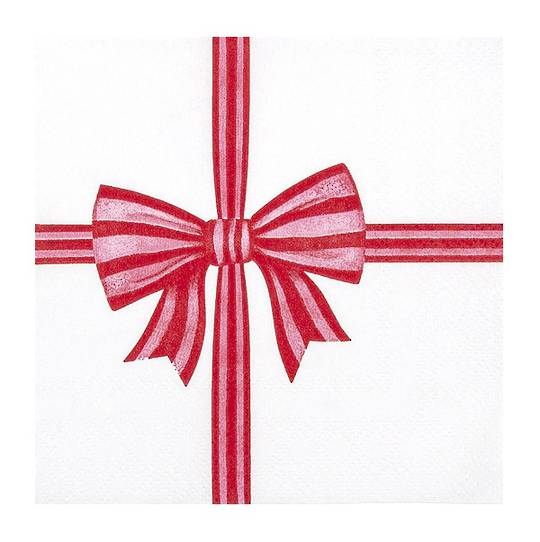 Cocktail Paper Napkins, Ribbon Bow Pink 25cm *ETA Nov